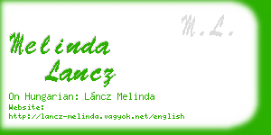 melinda lancz business card