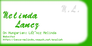 melinda lancz business card